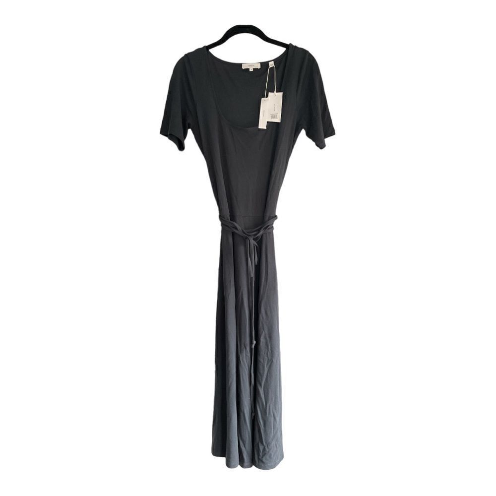 NWT Vince Square Neck Cotton Knit Dress Medium in Black - Picture 7 of 10